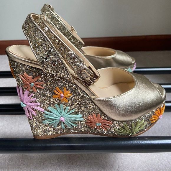 BOTKIER Women Jessie Embellished Leather Platform Wedge Sandals - NEW NWOB - Picture 6 of 8